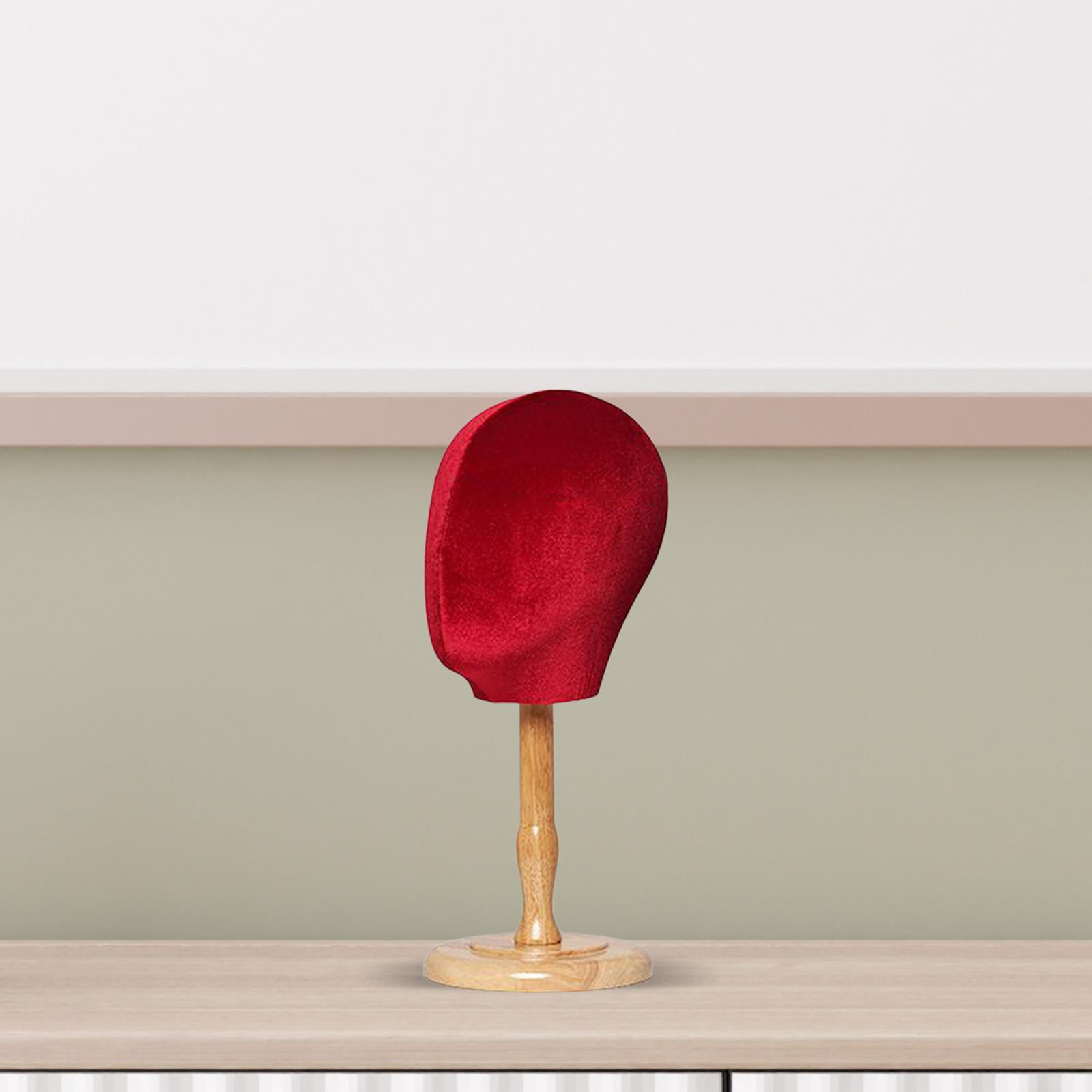 Hat Head Display Multipurpose Mannequin Head Model for Home Salon and Travel Red Short Base