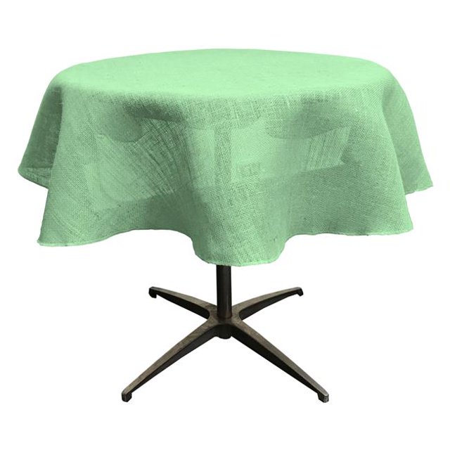 LA Linen TCBurlap51R-Mint Nappe en Toile de Jute Naturelle Teintée Ronde&44; Menthe - 51 Po.
