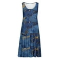 thumbnail image 4 of Drses Women's Summer Dresses Sleeveless Beach Dresses Loose Plain Printing Plus Size Swing Sundress, 4 of 5
