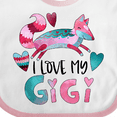 thumbnail image 4 of Inktastic I Love My Gigi Pink and Blue Fox with Hearts Boys or Girls Baby Bib, 4 of 4