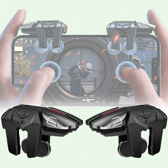6 Trigger Mobile Controller, Portable PUBG Game Triggers for Call of Duty/Fortnite, 6-Finger Mobile Triggers Compatible with iPhone Android iPad