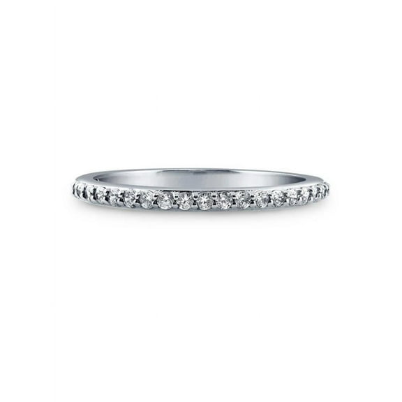 Pascollato Jewelry Sterling Silver Thin Half Eternity Cz Wedding Band Ring