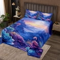 thumbnail image 2 of Succulent Bedspread Set Kids Natural Landscape Print Quilt Set Queen for Room Decorative Watercolor Succulent Pattern Coverlet Set Moon And Mountain Decor Bedding Set, 2 of 5
