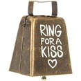 thumbnail image 1 of Ring For A Kiss Metal Cowbell Wedding Reception Gift Keepsake, 1 of 2