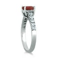 thumbnail image 2 of SZUL Women's 1 Carat Oval Garnet and Diamond Ring in 14K White Gold, 2 of 4