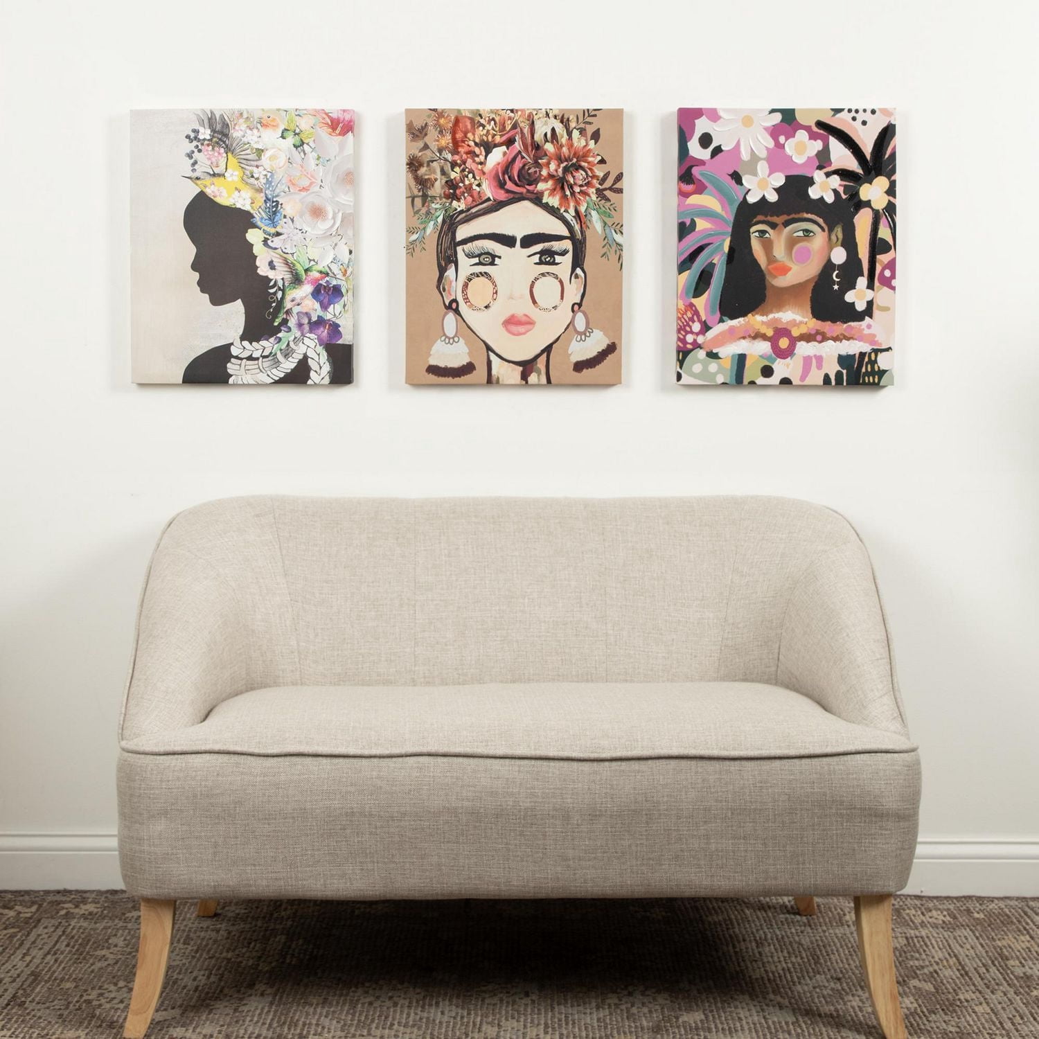 hometrends Natural Woman Embellished Canvas Art Print