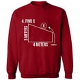 thumbnail image 2 of OXI Crewneck Sweatshirt - Find X Found It Math, Basic Casual Sweatshirts for Men's and Women Fleece Sweatshirt Long Sleeve - Antiquee Cherry Small, 2 of 2