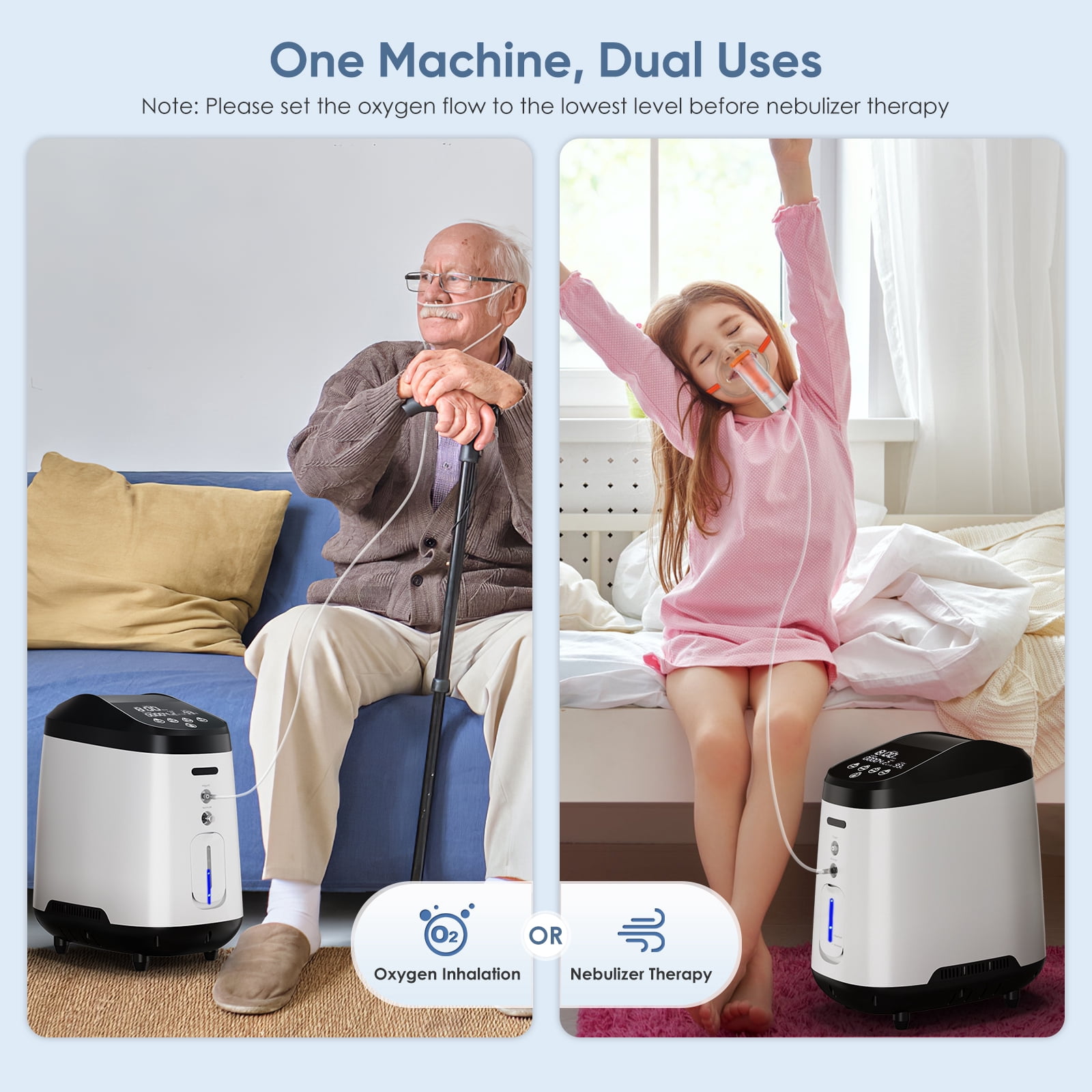 Nantfun Upgraded /&L Continuous Tube Machine 93% Out Portable OXYO2 Concentrator for Home Use D65