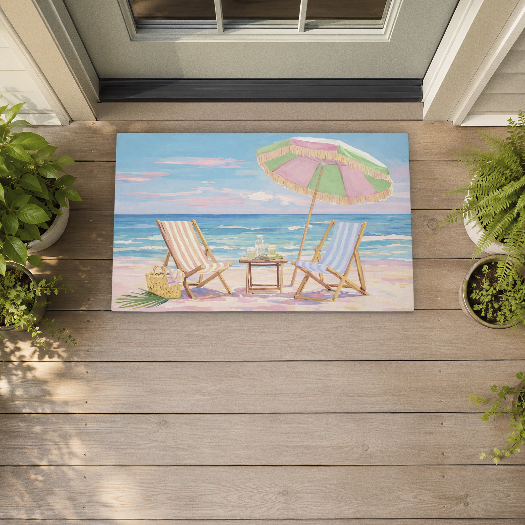 Stupell Industries Drinks By The Sea Printed Outdoor Door Floor Mat, design by Ziwei Li