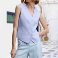 thumbnail image 1 of Chaleco Chaleco básico con cuello en V Estilo casual Traje de trabajo de oficina simple para mujer (Azul L) Kuymtek Azul T L para Mujer, 1 of 8