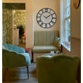 thumbnail image 3 of 24 Inch Thicken & Heavy Large Metal Wall Clocks for Living Room Decor Large Decorative Clock Oversized,Big Roman Numeral Non Ticking, 3 of 9