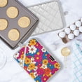 thumbnail image 5 of Yayeee Pot Holders Kitchen Heat Resistant with Pockets 7"x9.8" Cotton Oven Cooking Hot Pads, Red Whimsical Floral, 5 of 7