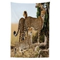 thumbnail image 3 of Ambesonne Wildlife Tablecloth Rectangular Table Cover, Savannah Animal Cheetahs, 60"x84", Black Tan, 3 of 4
