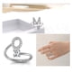 thumbnail image 4 of Sonducket Anillo abierto de cobre con letras mayúsculas, anillos de compromiso para mujer, para interiores y exteriores, para viajes, fiestas, Type1 NO1, 4 of 5