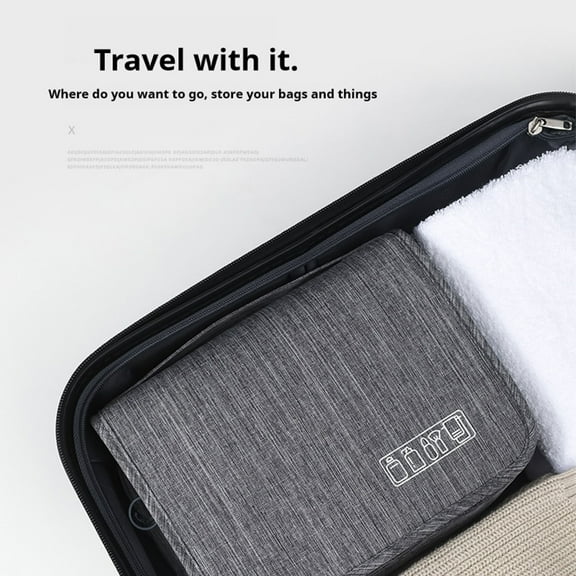 Wet and Dry Cosmetic Organizer, Hooked Wash Bag, Small Portable Toiletries Storage Bag with Metal Zipper for Travel and Daily Use