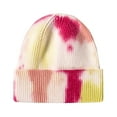 thumbnail image 2 of WTXUE Beanie Knitted Hat Unisex Fashion Casual Tie-Dye Printed Woolen Hat Warm Outdoor Knitted Hat Thick Skull Cap Outdoor Hat Soft Breathable Hat Yellow One Size, 2 of 2