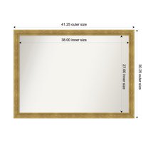 Amanti Art Custom Framed Wall and Bathroom Mirror (30.25 x 41.25 in.), Angled Gold Frame