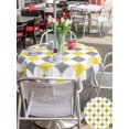 thumbnail image 5 of Outdoor Tablecloth with Umbrella Hole for Patio/Picnic/Party/Camping, Yellow Grey Plaid Waterproof Table Cloth Round Cover Washable, Modern Geometric Minimalist Checkered (Dia 60"), 5 of 8