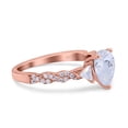 thumbnail image 2 of Rose Tone, Simulated Cubic Zirconia Size-7 Art Deco Pear Shape Wedding Engagement Bridal Ring Triangle 925 Sterling Silver, 2 of 7