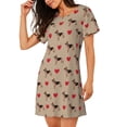 thumbnail image 2 of Fotbe German Shepherd Dog Bata de Dormir para Mujer con Estampado, Camisón de Algodón de Manga Corta, Ropa de Dormir Casual, 2 of 6