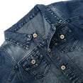thumbnail image 4 of KIDSCOOL SPACE Little Kid Simple Jean Jacket, Stone Washed Soft Denim Coat Outfit,Deep Blue,3-4 Years, 4 of 6