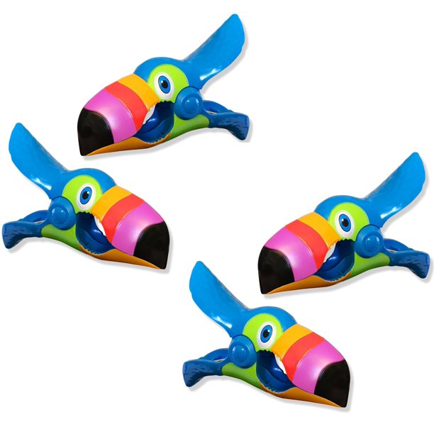 O2COOL Toucan Beach Towel Boca Clips (4 Clips)