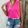 thumbnail image 6 of Delayuji Womens Tank Tops Sleeveless Blouses Business Casual Tank Shirts V Neck Summer Basic Camisole Pink L Nylon,Spandex Spring Tops for Women, 6 of 9