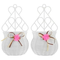 TABLZONE 2Pcs Plastic Wall Flowerpot White Hanging Basket for Interior Designers Indoor Decoration