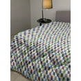 thumbnail image 2 of Mosaic Down Alternative Comforter, Creative Modern Colorful Cubic and Triangular Shapes, Microfiber Quilt for All Season, 5 Sizes, Salmon Fern Green, by Ambesonne, 2 of 3
