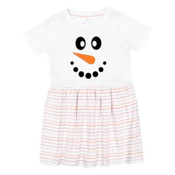 Inktastic Cute Smiling Snowman Face with Carrot Nose Girls Toddler Dress
