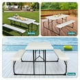 thumbnail image 6 of Patiojoy Indoor & Outdoor Folding Picnic Table with Bench Seat Heavy Duty Portable Camping Table Set for Camping Dining BBQ White, 6 of 8