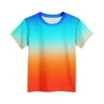 thumbnail image 4 of CYRBOKO T-shirts for Boys, Gradient Color Running Casual Short Sleeve Sports Top Light Blue Size 10 T, 4 of 4