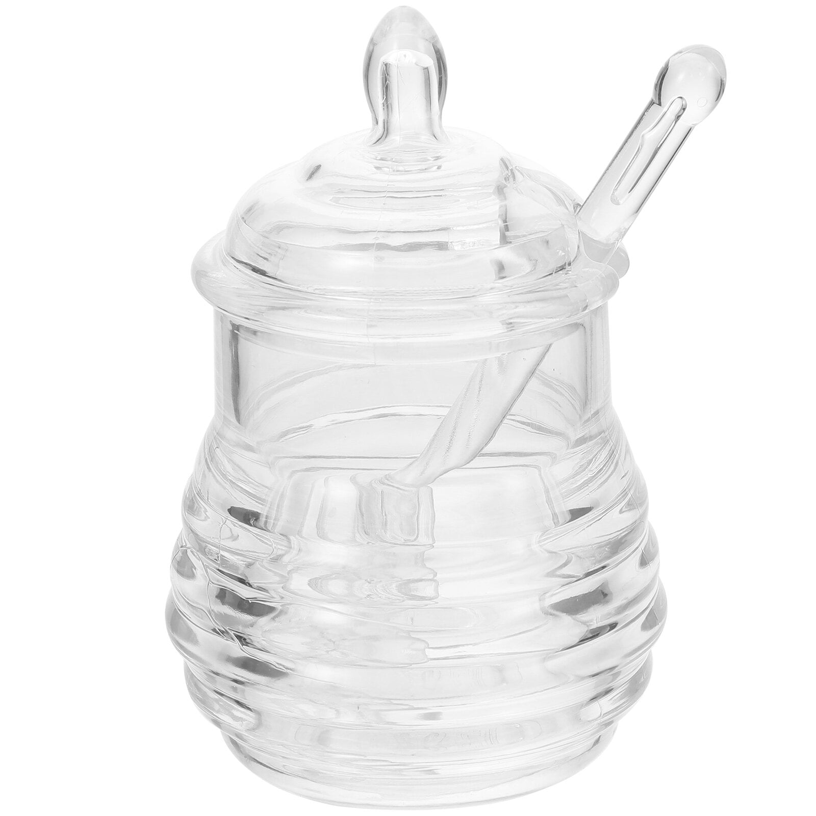1 Set Plastic Honey Jar Clear Honey Container Honey Storage Jar with