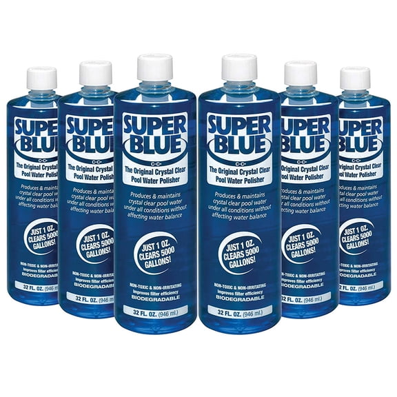 Robarb Super Blue clarifier 32oz Original Crystal Clear Pool Water Polisher 6 pk