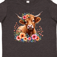 thumbnail image 4 of Inktastic Cute Highland Cow with Roses Floral Scottish Farm Western Boys or Girls Toddler T-Shirt, 4 of 5