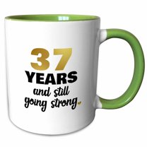 3drose, 37 Year Anniversary Still Going Strong Gift for 37th Wedding Anniversary, 11oz Two-tone Green Mug