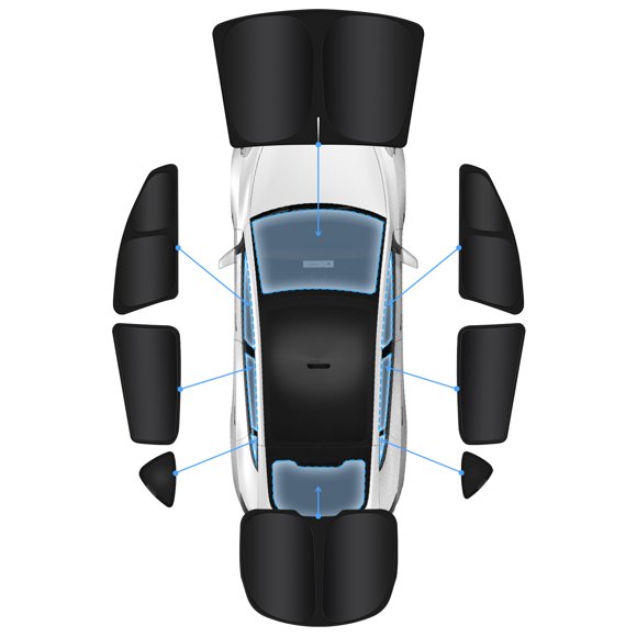 Sombrilla de privacidad para ventanas, 8 piezas, Tesla Model Y 2020-2025
