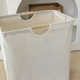 thumbnail image 5 of Canvas Storage Bag with Wooden Handles, Large Capacity Organizer for Clothes, Toys, Blankets, Household Items, 5 of 5