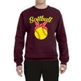 thumbnail image 2 of Wild Bobby, Cute Ribbon Bow Softball Mom Gift, Mother's Day, Unisex Crewneck Graphic Sweatshirt, Maroon, Large, 2 of 3