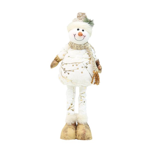 Decoración navideña, muñeco de nieve de pie, manualidades, muñeco de nieve de Navidad, figura navideña para cama al aire libre, sofá, ventana, chimene