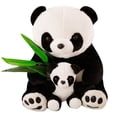 thumbnail image 1 of Muñeca de peluche panda con hoja de bambú blanca y negra de 25 cm, 1 of 1