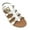 White, variant on Women's Gladiator Multi Braid With Gold Trim Sandals