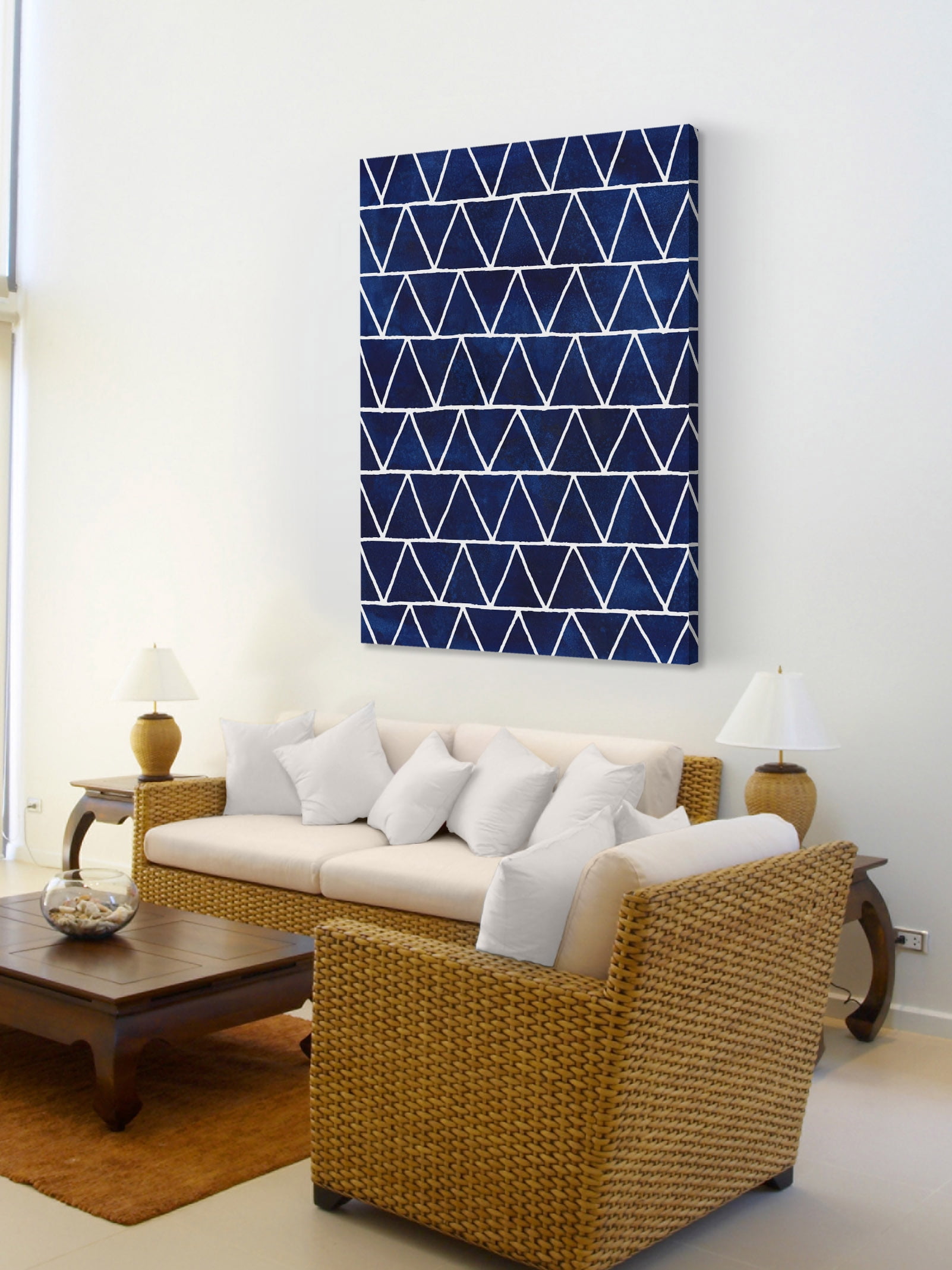 "Indigo Pattern IV" Painting Print on Wrapped Canvas
