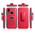 thumbnail image 2 of Compatible for Samsung Galaxy A10S Case with Tempered Glass Screen Protector Belt Clip Holster Defender Rugged Shock Proof Armor Heavy Protection Phone Cover w/ Magnetic Mount Plate [Red], 2 of 9