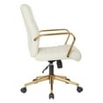 thumbnail image 3 of Pemberly Row Mid-Back Cream Faux Leather Chair with Gold Finish Arms & Base K/D, 3 of 6