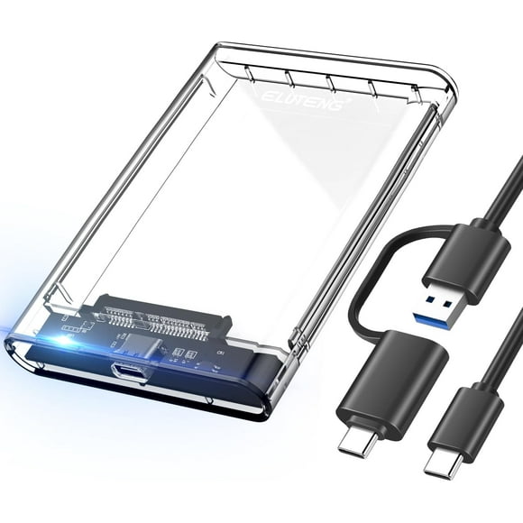 2.5" USB C 3.1 External Hard Drive Enclosure for 2.5 Inch SATA HDD and SSD, 5Gbps USB Gen 2 to SATA III Hard Drive Case Adapter for 7mm 9.5mm SATA III Max 6TB Support UASP