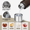 thumbnail image 3 of 20oz Stainless Steel Vacuum Insulated Coffee Mug with Tea Infuser and Cup Lid, Wood Print, 3 of 6