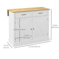thumbnail image 3 of HOMCOM Kitchen Island with Drop Leaf Kitchen Cart with Storage White, 3 of 10