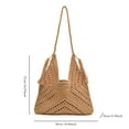 thumbnail image 2 of Bolsos de paja tejidos de malla para mujer, bolso cruzado grande, bolso de playa de verano para vacaciones, 2 of 7