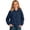 Dark Blue, variant on GobdXE Solid Cotton Blend Girls Zip Up Hoodie Long Sleeve Dual Patch Pocket Loose Casual Children Jacket Sweatshirt,2-3 Years(Sky Blue)